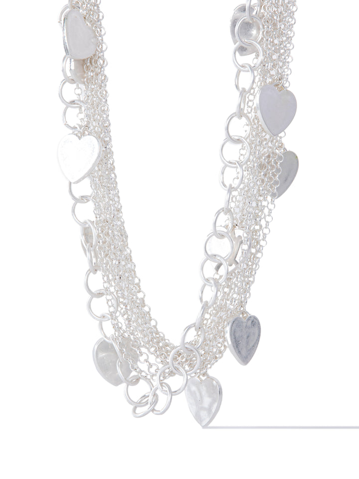 Heart Strings Necklace - Pearl White