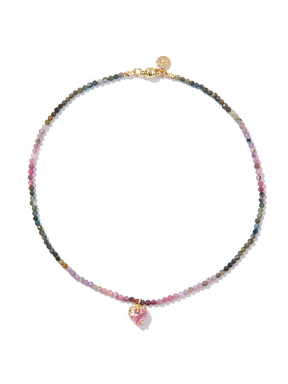 Heartwarming Necklace - Gold Opaline Plum