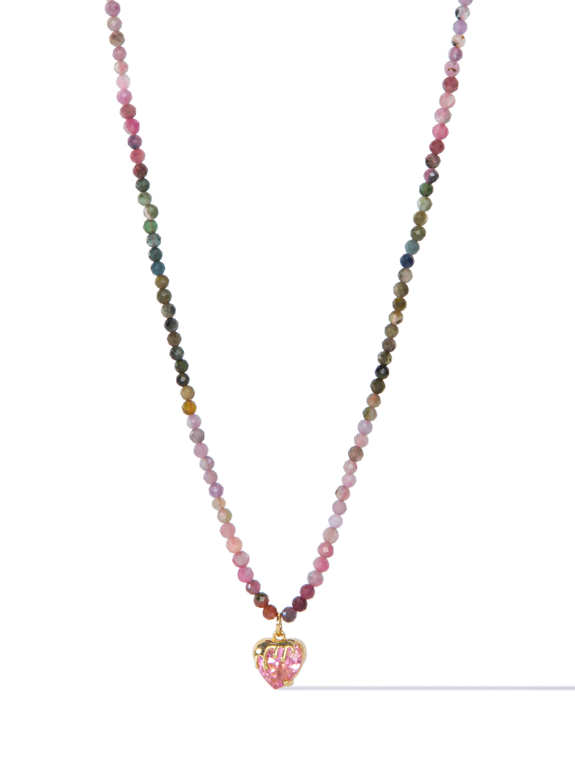 Heartwarming Necklace - Gold Opaline Plum