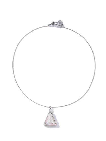 Holiday Glow Necklace - Silver White Glow
