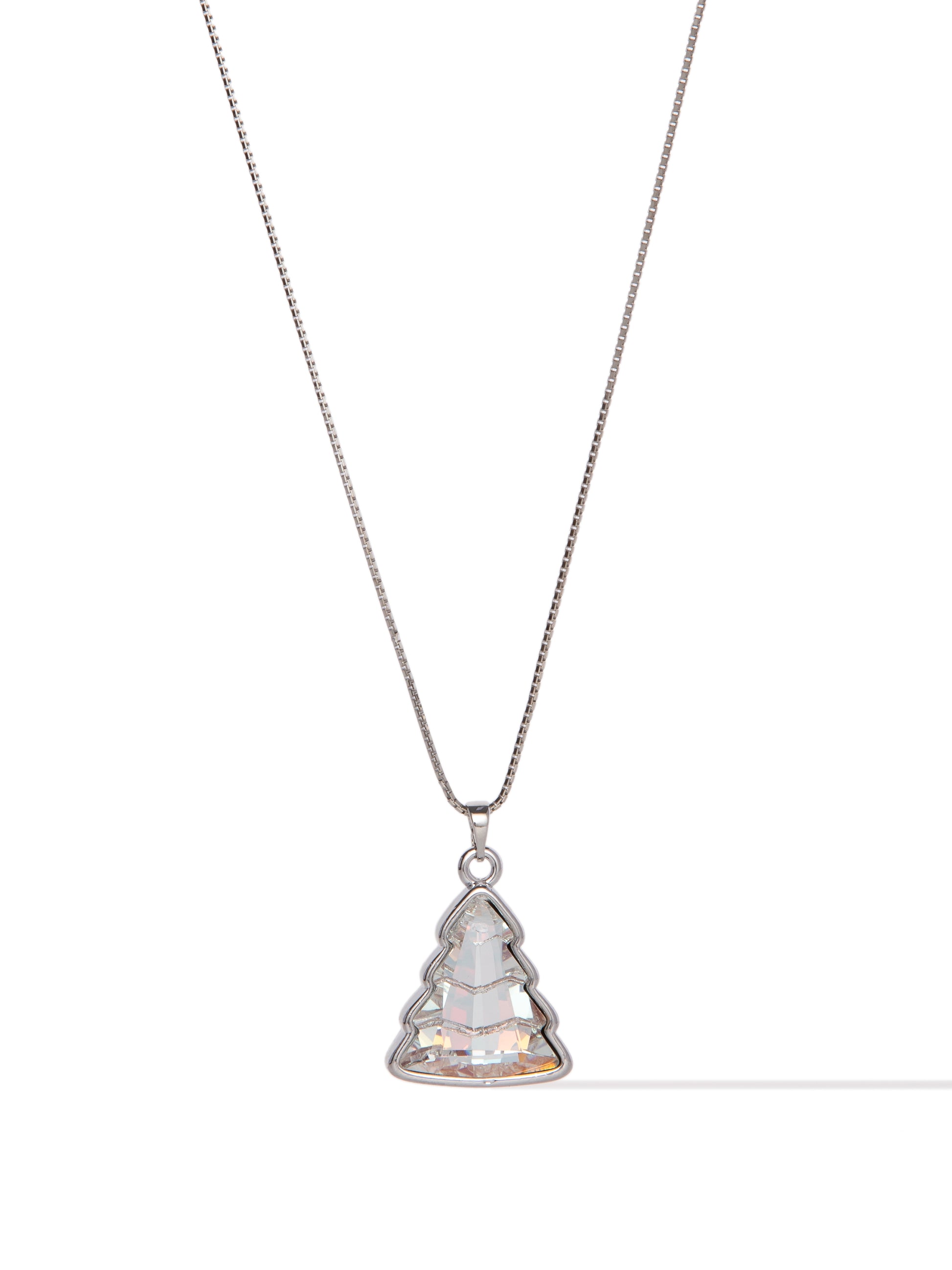 Holiday Glow Necklace - Silver White Glow