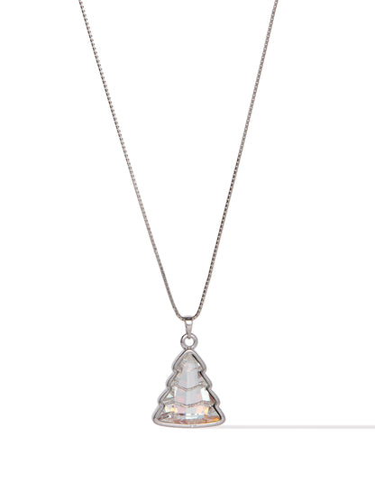 Holiday Glow Necklace - Silver White Glow