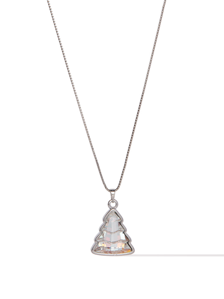 Holiday Glow Necklace - Silver White Glow