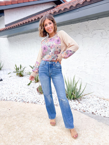 Judy Blue Walk In The Park High Rise Tummy Control Knee Destroy Straight Jeans