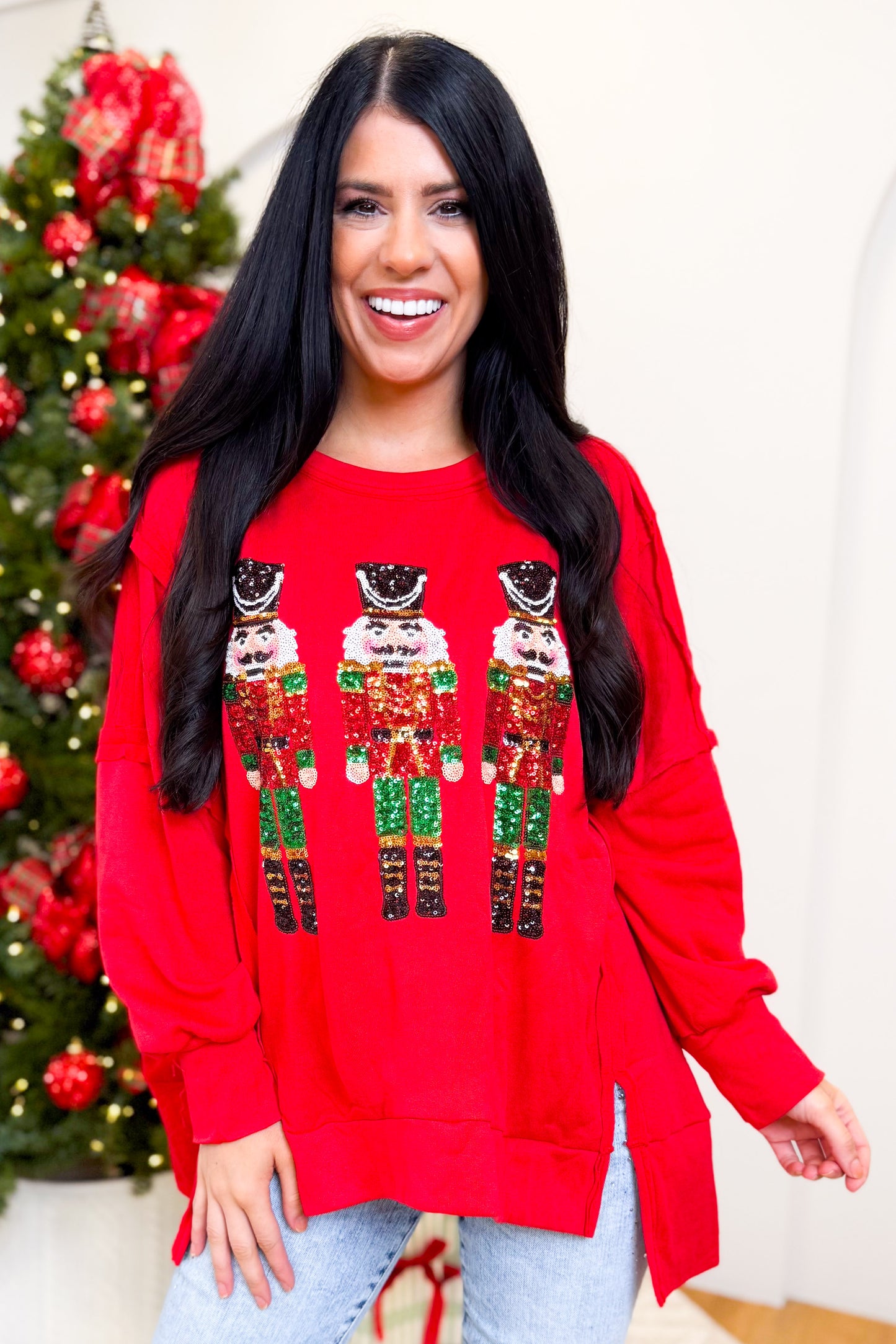 Nutcrackers Christmas Sequin Sweater