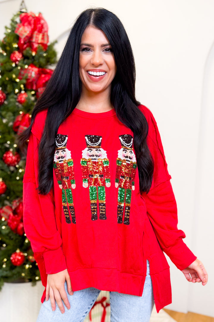 Nutcrackers Christmas Sequin Sweater
