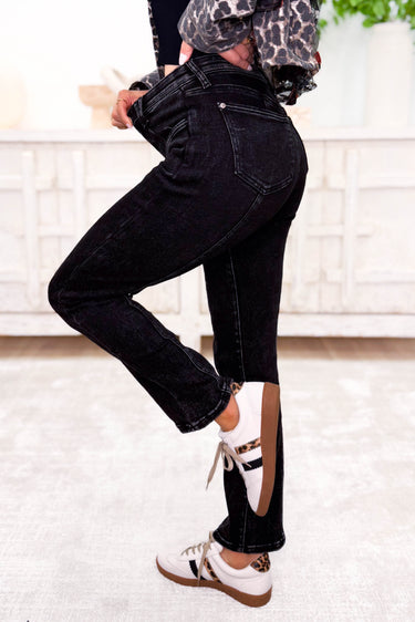 All Nighter By Saige Denim - Mid Rise Slim Straight Jeans - Black