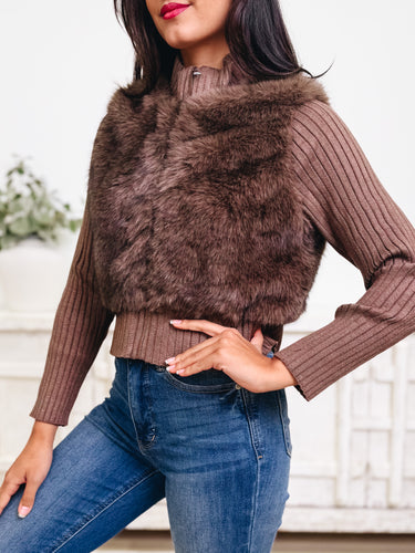 Frosted Kisses Faux Fur Sweater Jacket