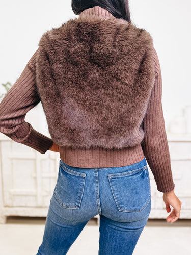 Frosted Kisses Faux Fur Sweater Jacket