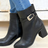 Timmy Buckle Dressy Booties - Black