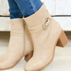 Timmy Buckle Dressy Booties - Camel