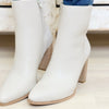 Mover Pointed Toe Ankle Booties - Off White
