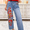 Wildflower Floral Embroidered Jeans