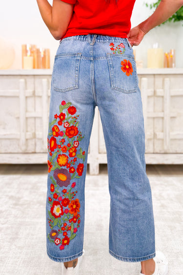 Wildflower Floral Embroidered Jeans