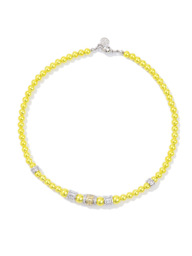 Let You Love Me Necklace - Silver Metallic Lime Punch
