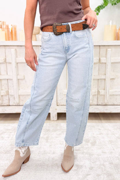 Seamed To Shine By Flying Monkey - High Rise Barrel Jeans