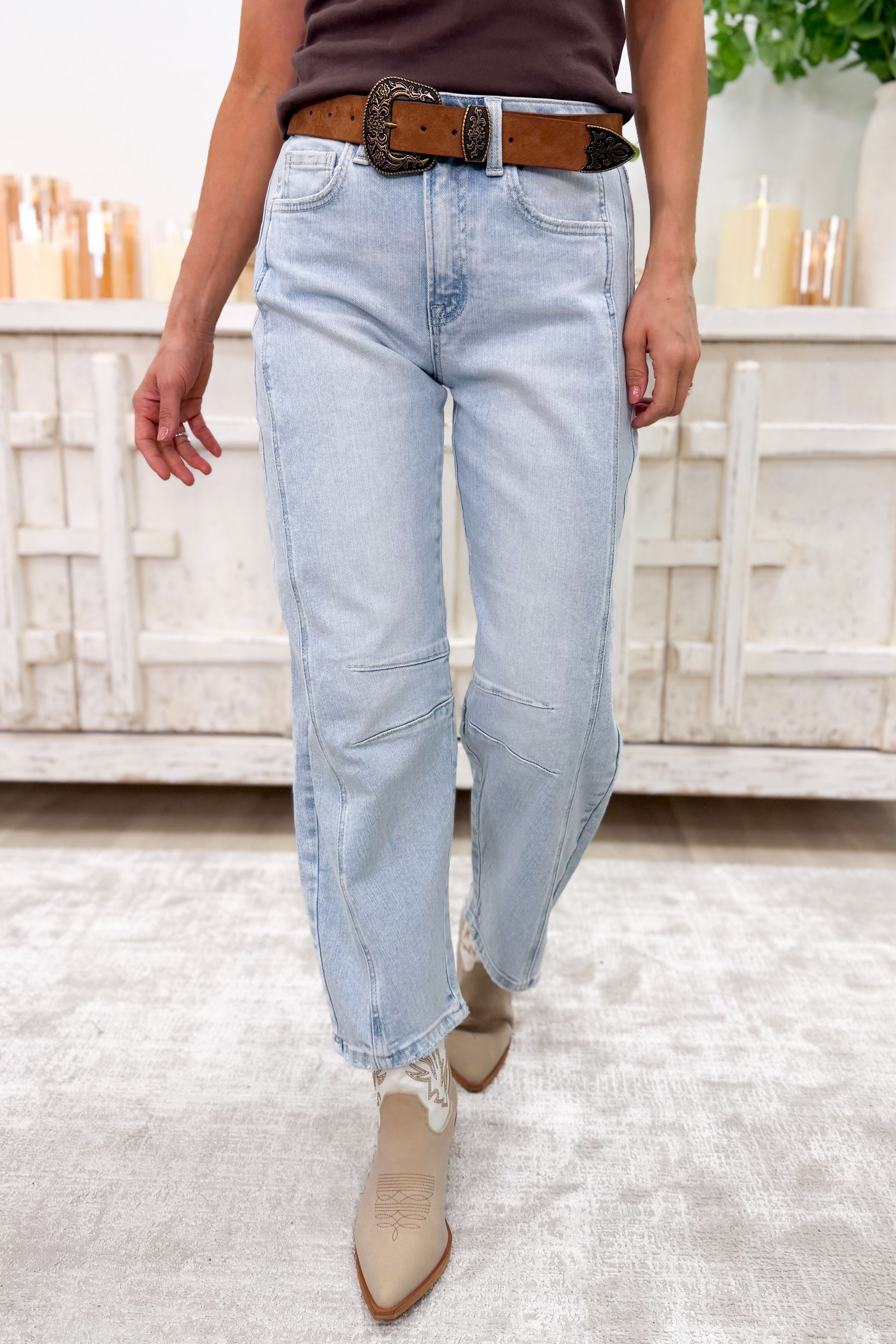 Seamed To Shine By Flying Monkey - High Rise Barrel Jeans