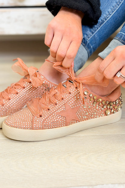 Goldie Embellished Sneakers - Taupe