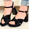 Adina Platform Block Heels - Black