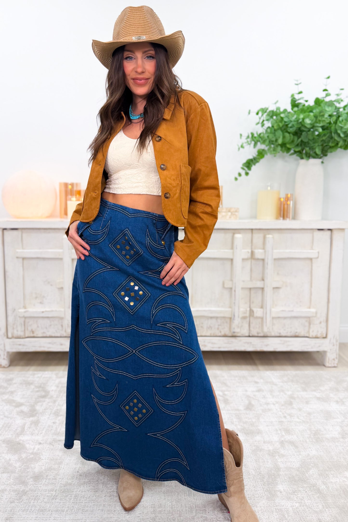 Tex Mex Slit Maxi Skirt