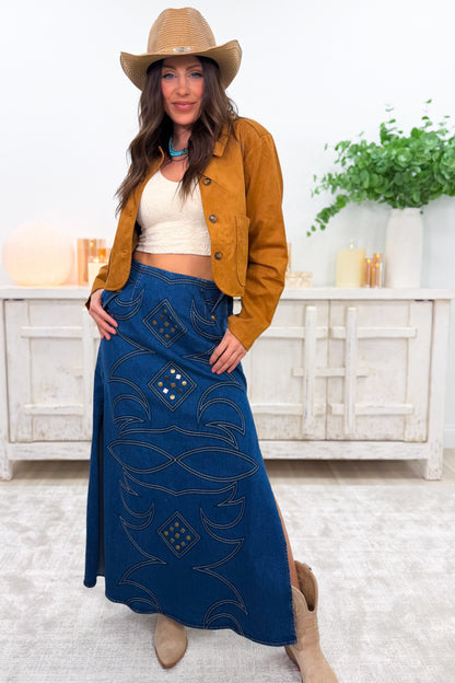 Tex Mex Slit Maxi Skirt