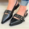 Adden Pointed Toe Flats - Black