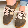 Sandra Fur Stripe Backless Mule Sneakers - Dark Olive