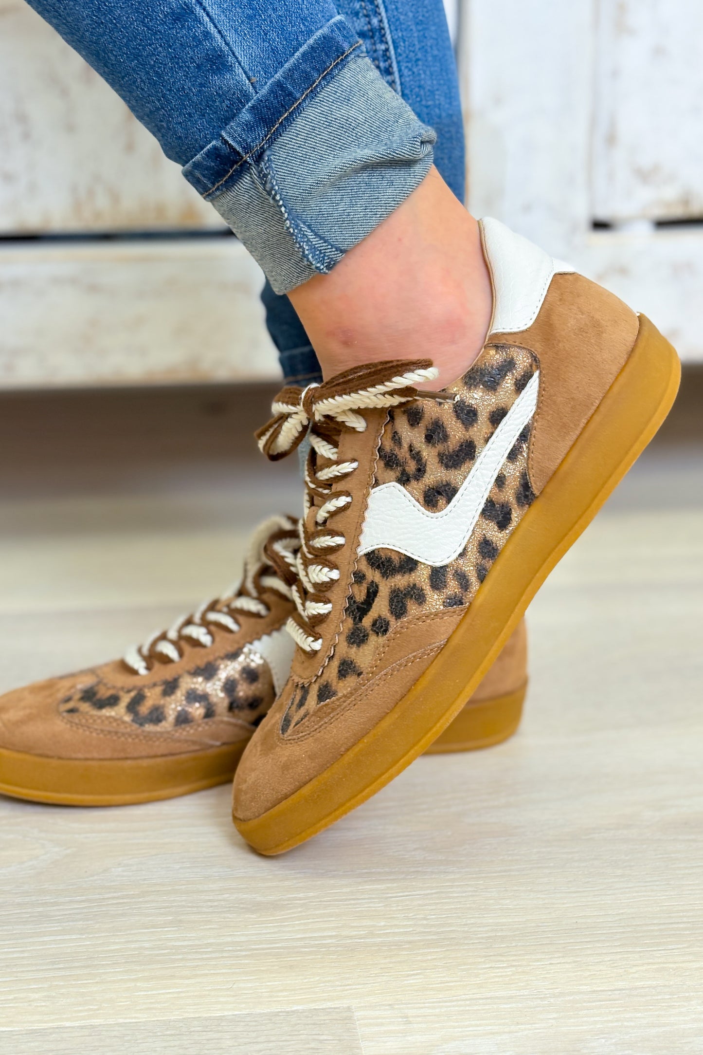 Destiny Platform Sneakers - Coffee Leopard