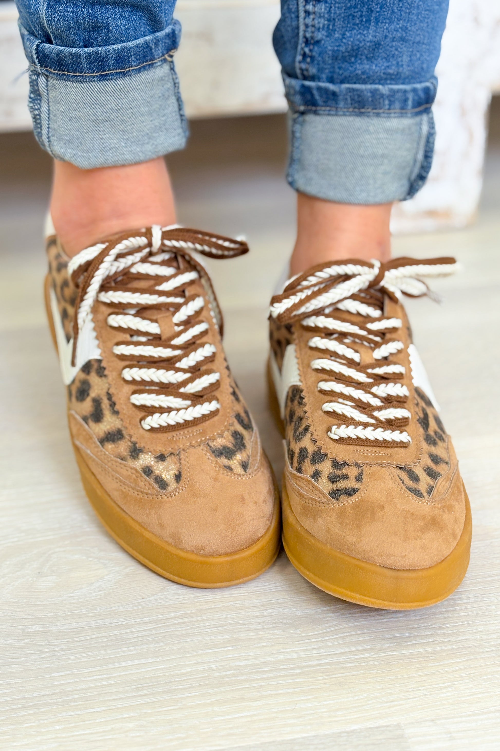 Destiny Platform Sneakers - Coffee Leopard
