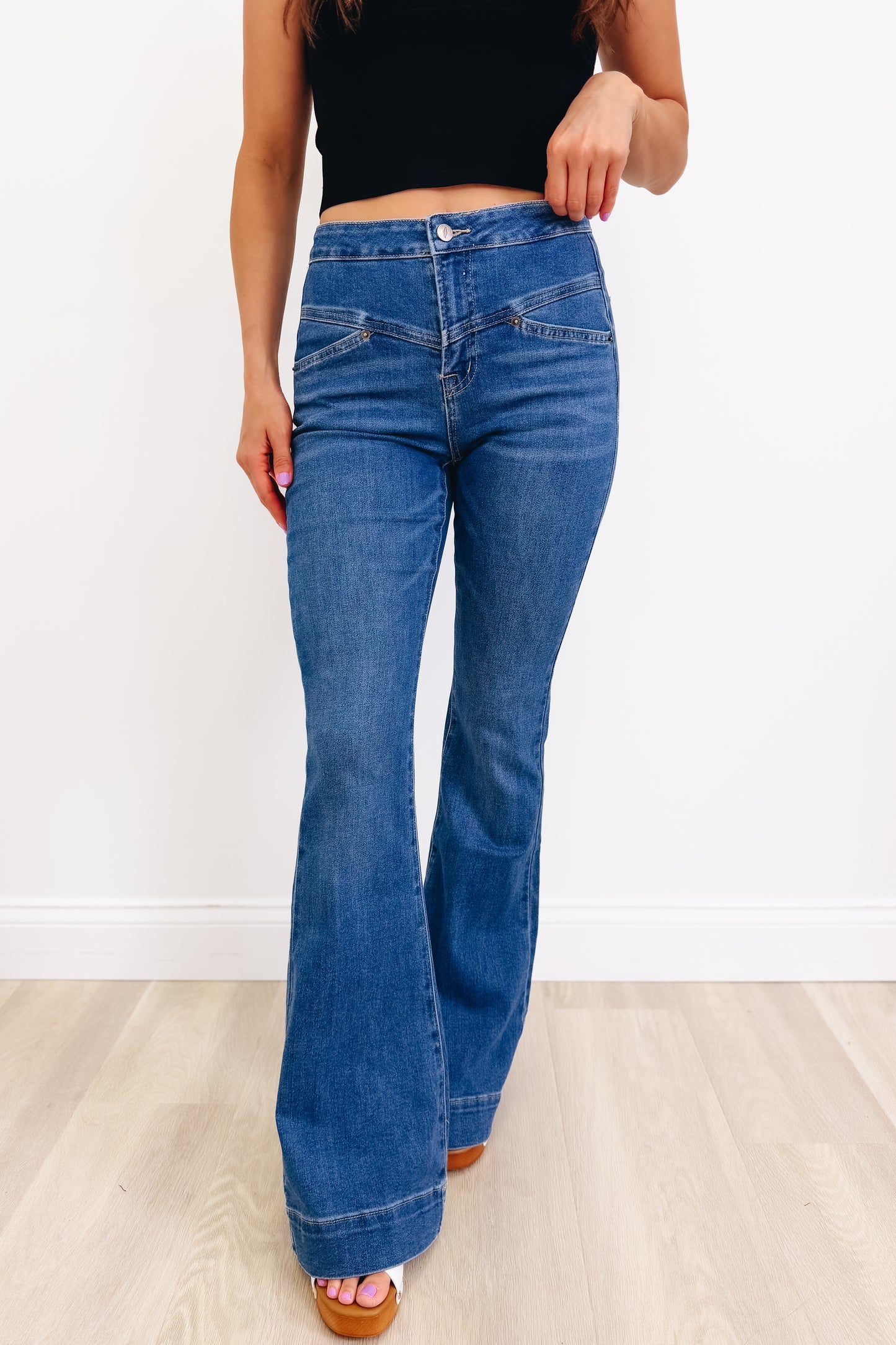 Sexy Back by The Denim BAR  - Flare Jeans in Blue - 3 Inseams