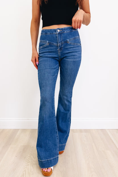 Sexy Back by The Denim BAR  - Flare Jeans in Blue - 3 Inseams