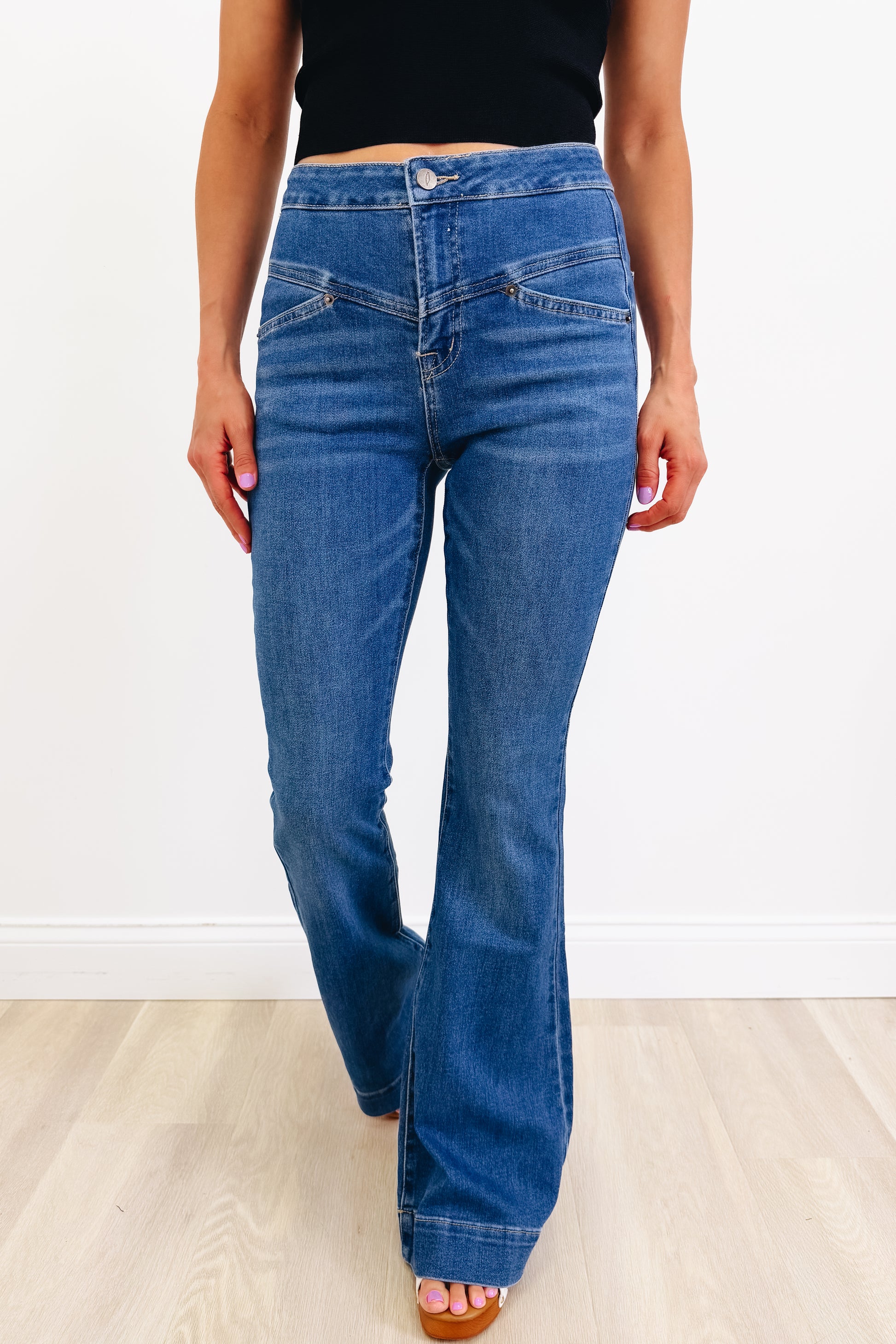 Sexy Back by The Denim BAR  - Flare Jeans in Blue - 3 Inseams