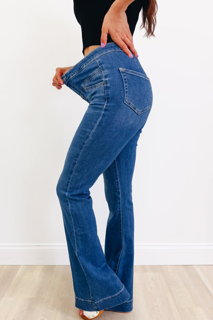 Sexy Back by The Denim BAR  - Flare Jeans in Blue - 3 Inseams