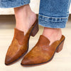 Mesa Western Block Heel Mules - Whiskey