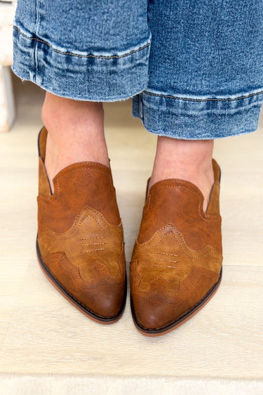Mesa Western Block Heel Mules - Whiskey