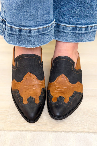Mesa Western Block Heel Mules - Black