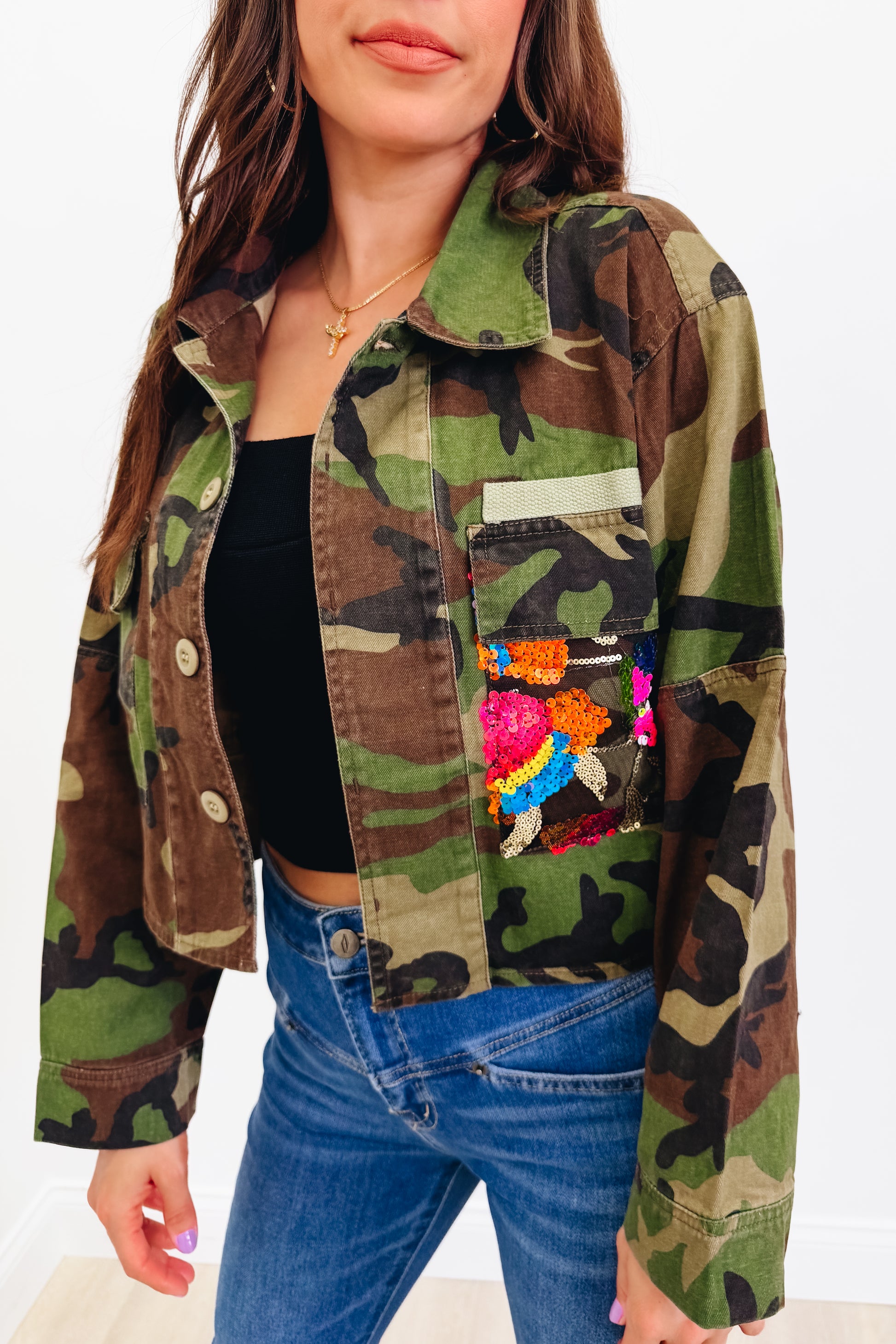 Hidden Gems Camo Shacket