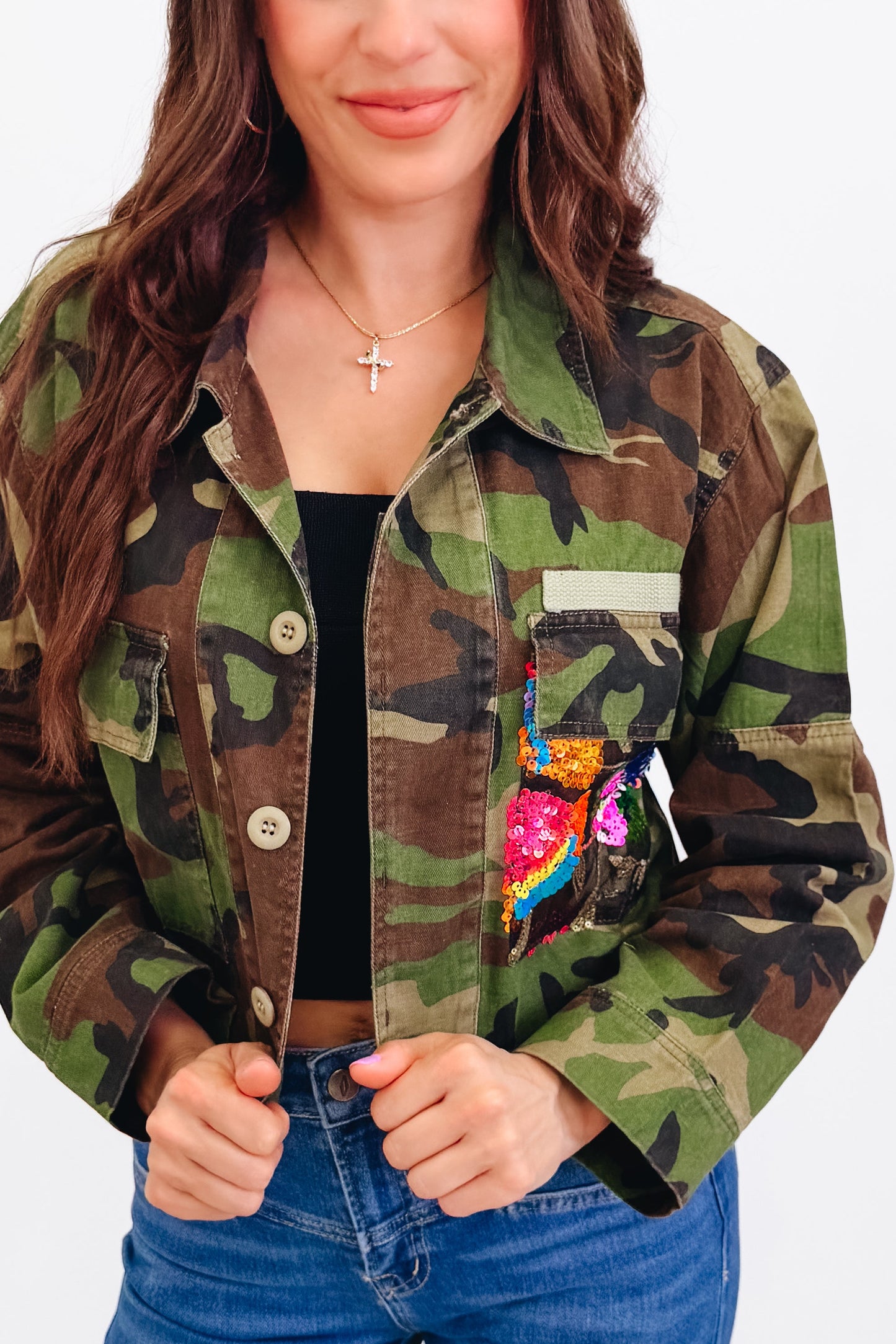 Hidden Gems Camo Shacket