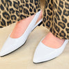 Jace Sling Back Shoes - White Patent