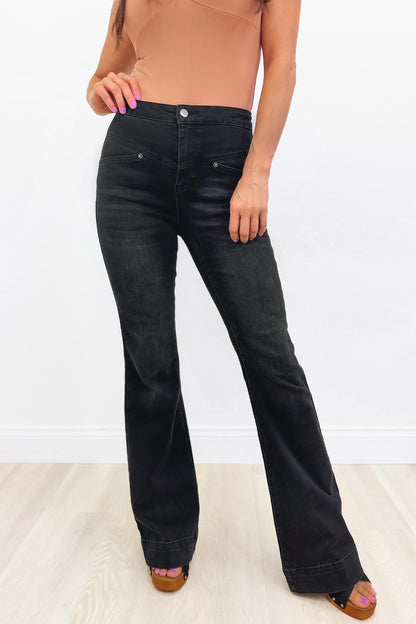 Sexy Back by The Denim BAR  - Flare Jeans in Black - 3 Inseams