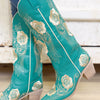 Cali Embroidered & Studded Boots - Turquoise