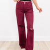 True Obsession By Denim BAR - Tummy Control Jeans - Burgundy