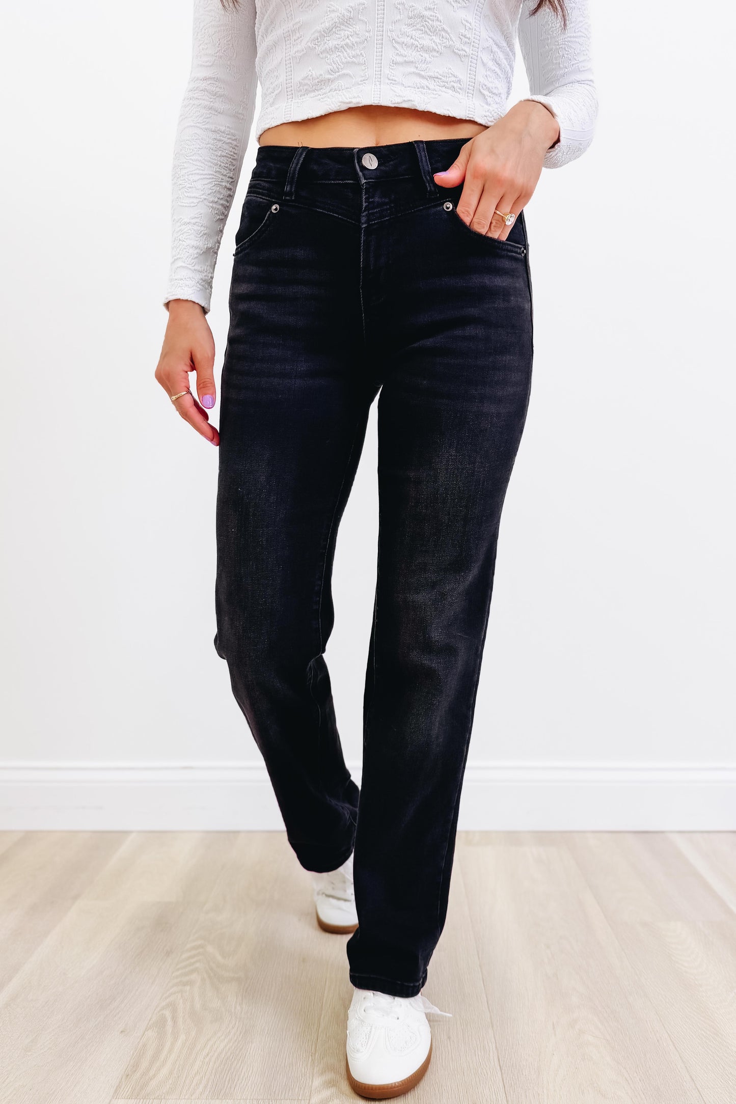 Hot Take By Denim BAR Label - Straight Leg Jeans - Black