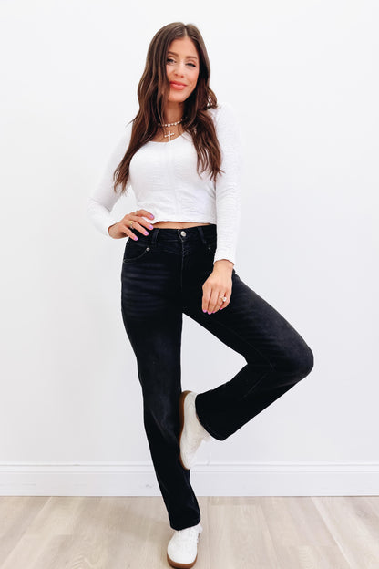 Hot Take By Denim BAR Label - Straight Leg Jeans - Black