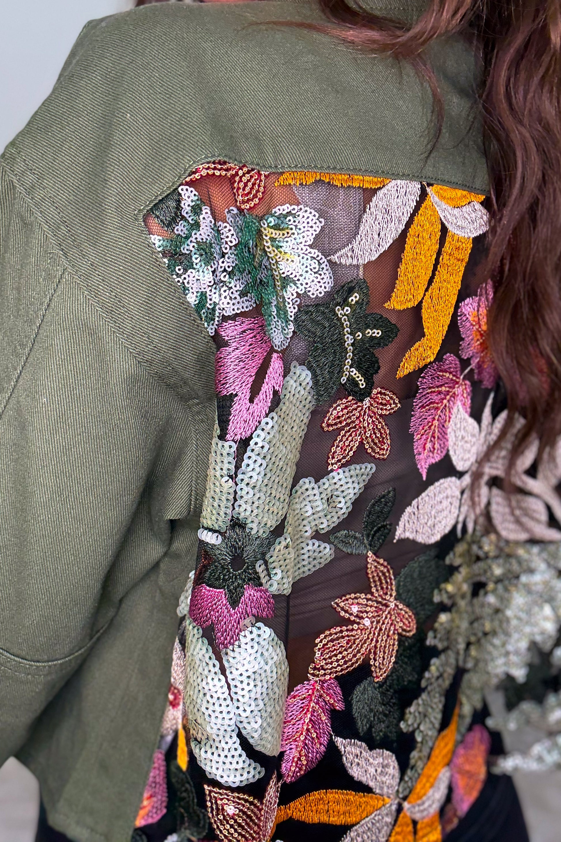 Sassy In Sequin Floral Jacket