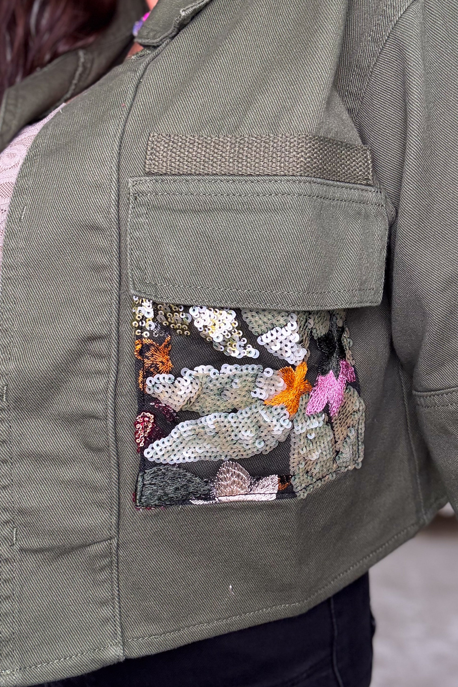 Sassy In Sequin Floral Jacket