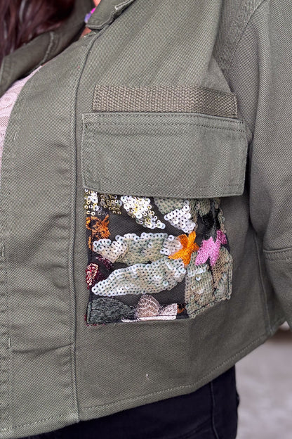 Sassy In Sequin Floral Jacket