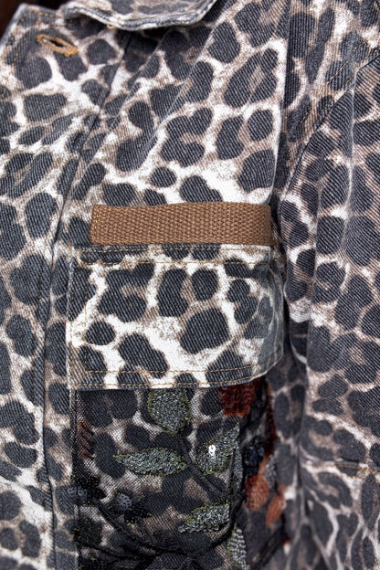 Spotted In Style Floral Leopard Sequin Jacket