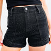 Talk Of The Town Rhinestone By Denim BAR - Denim Shorts - Black