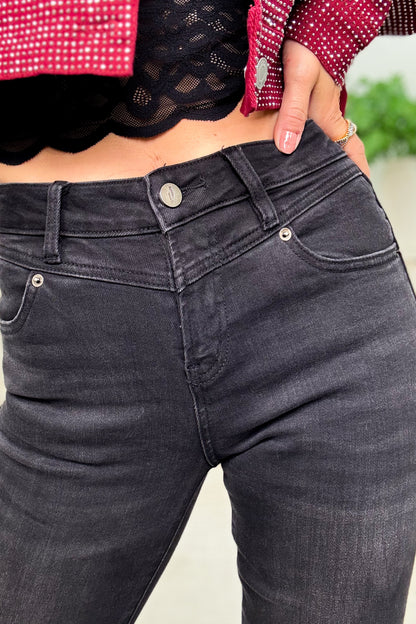 Hot Take By Denim BAR Label - High Rise Straight Leg Jeans - Black